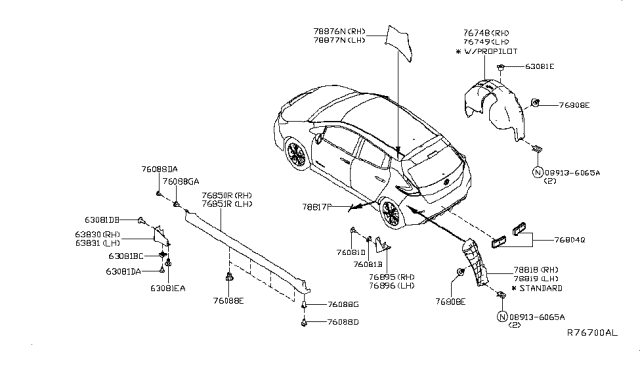 2019 Nissan Leaf Body Side Fitting Diagram 1