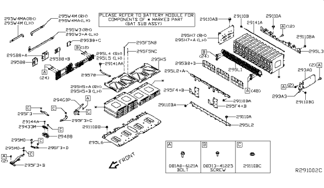 2019 Nissan Leaf Plate-Battery,Upper Diagram for 295H5-5SK0A