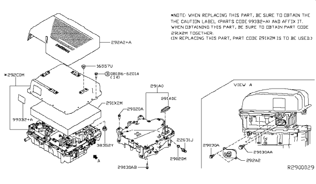 2019 Nissan Leaf Power Delivery Module Diagram for 292C0-5SA1B