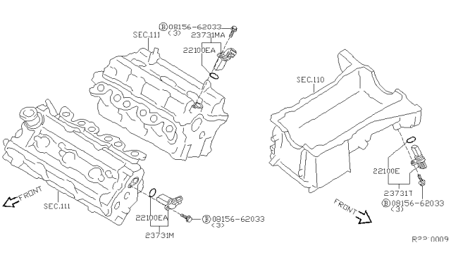 2003 Nissan Altima Crankshaft Position Sensor Diagram for 23731-8J105