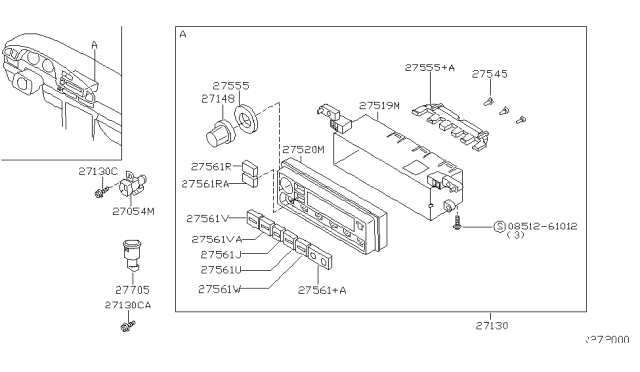 2006 Nissan Altima Control Assembly Diagram for 27500-ZB10A