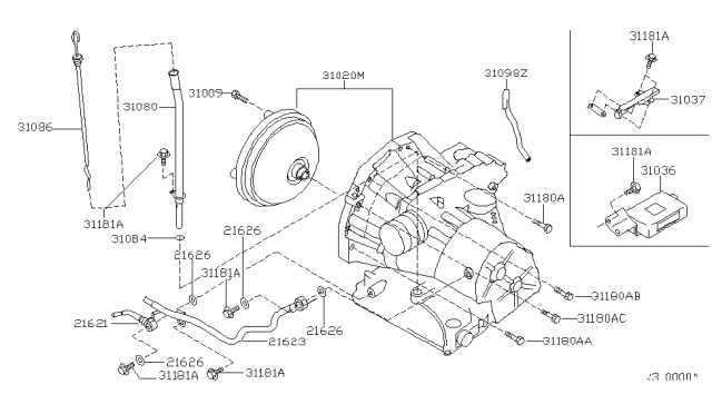 2002 Nissan Altima Auto Transmission,Transaxle & Fitting Diagram 1