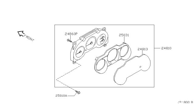 2003 Nissan Altima Instrument Combination Meter Assembly Diagram for 24810-8J003