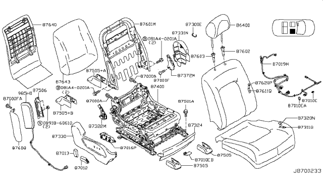 2009 Nissan Murano Side Air Bag Front Right Module Assembly Diagram for K8EHM-1AA0A