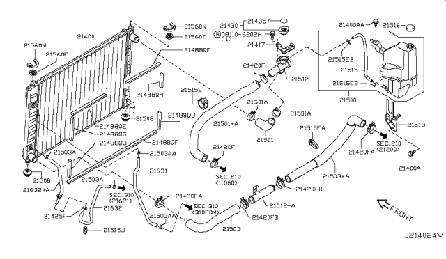 2008 Nissan Murano Cap Assembly-Radiator Diagram for 21430-8992B