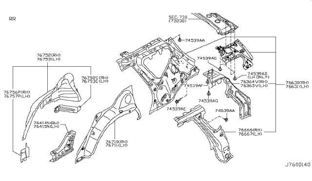 2014 Nissan Murano Body Side Panel Diagram 2