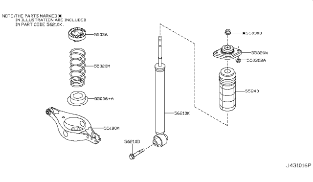 2009 Nissan Murano ABSORBER Kit-Shock,Rear Diagram for E6210-1AA0B