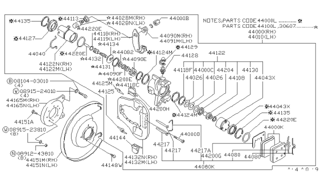 1981 Nissan 200SX Screw Diagram for 43244-A0800