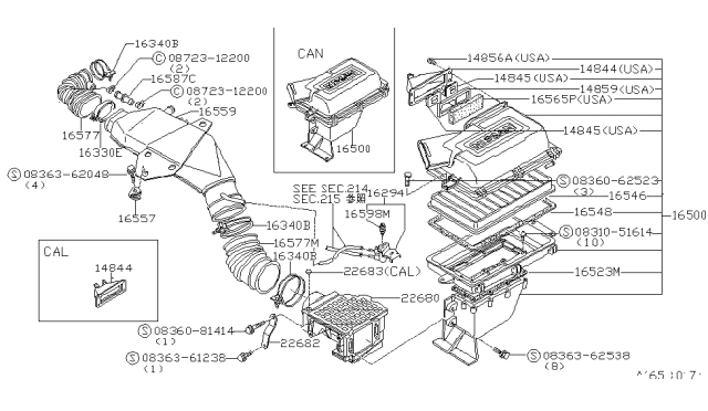 1980 Nissan 200SX Screw Diagram for 08310-51614