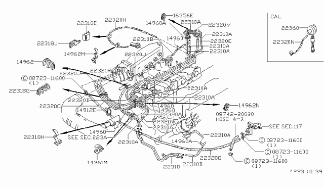 1980 Nissan 200SX Engine Control Vacuum Piping Diagram 2
