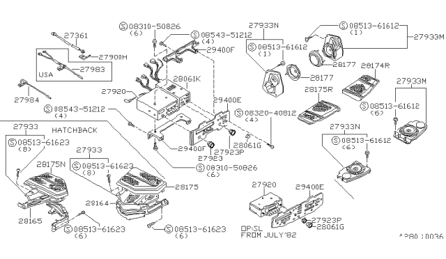 1981 Nissan 200SX Wire Bonding Diagram for 27987-N8200