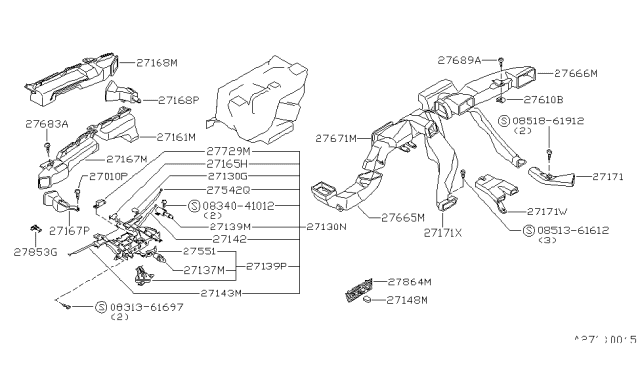 1981 Nissan 200SX Lamp Assembly Diagram for 27625-N8220