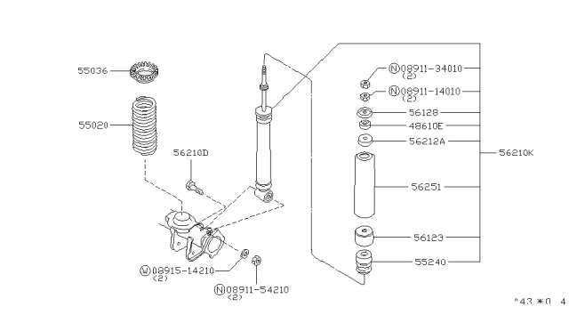 1982 Nissan 200SX Shock Absorber Diagram for 56210-W5026