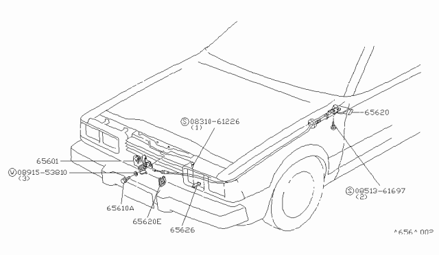 1981 Nissan 200SX Hood Lock Control Diagram 2