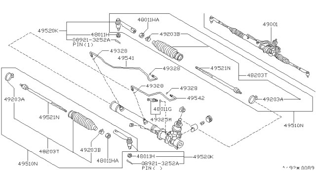 1997 Nissan Sentra Rod Assy-Side Diagram for 48510-4B000