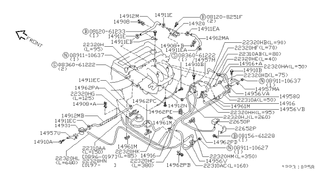 1996 Nissan Sentra Engine Control Vacuum Piping Diagram 1
