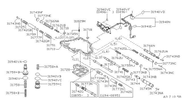 1998 Nissan Sentra Valve-Spool Diagram for 31772-31X21