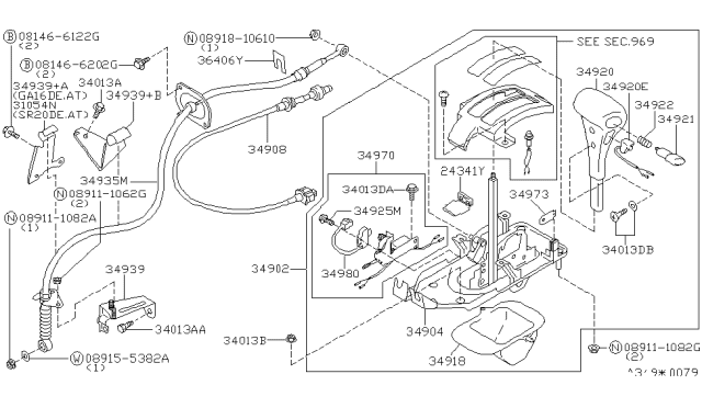 1998 Nissan Sentra Auto Transmission Control Device Diagram