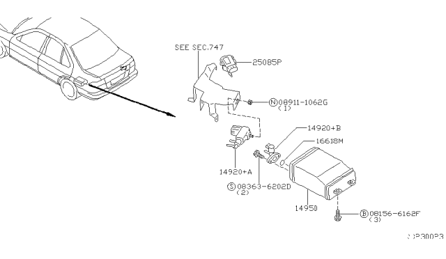 1999 Nissan 200SX Engine Control Vacuum Piping Diagram 4