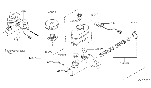 1996 Nissan Sentra Brake Master Cylinder Diagram 1