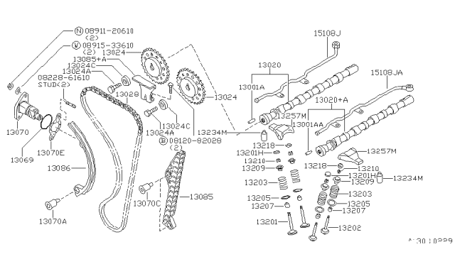 1997 Nissan Sentra Camshaft & Valve Mechanism Diagram 2