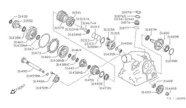 1999 Nissan 200SX Governor,Power Train & Planetary Gear Diagram 2