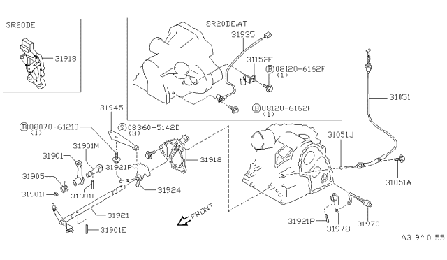 1996 Nissan 200SX Plate Assy-Manual Diagram for 31924-31X04