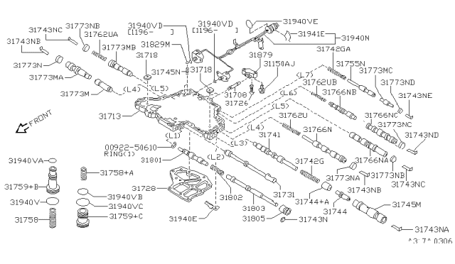 1995 Nissan Sentra Control Valve (ATM) Diagram 3