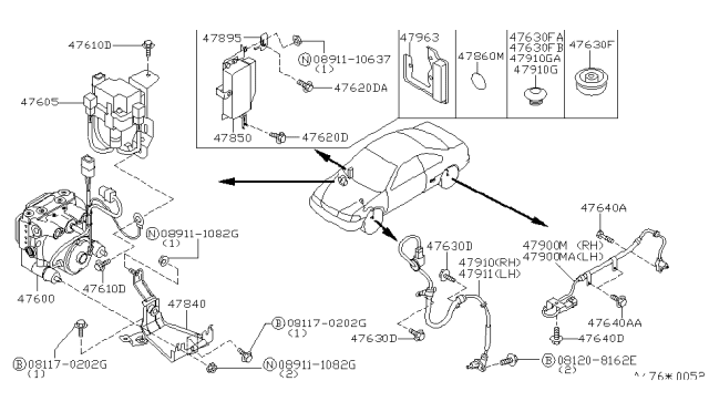 1996 Nissan Sentra Anti Skid Control Diagram