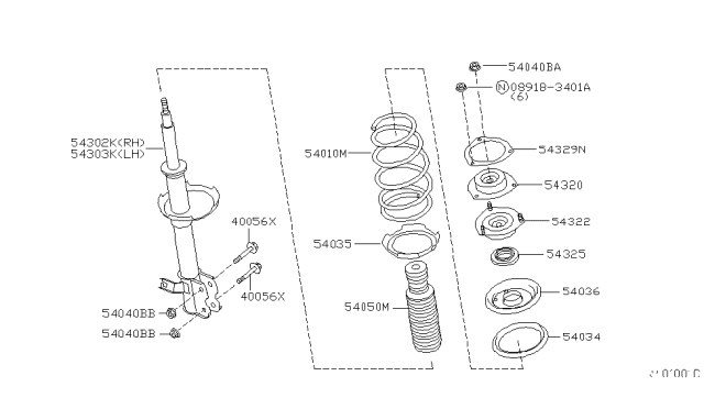 2006 Nissan Maxima Front Spring Seat Diagram for 54036-8J000