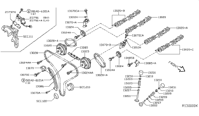 2008 Nissan Maxima Camshaft & Valve Mechanism Diagram