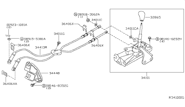 2005 Nissan Maxima Bracket-Cable Diagram for 34448-8J000