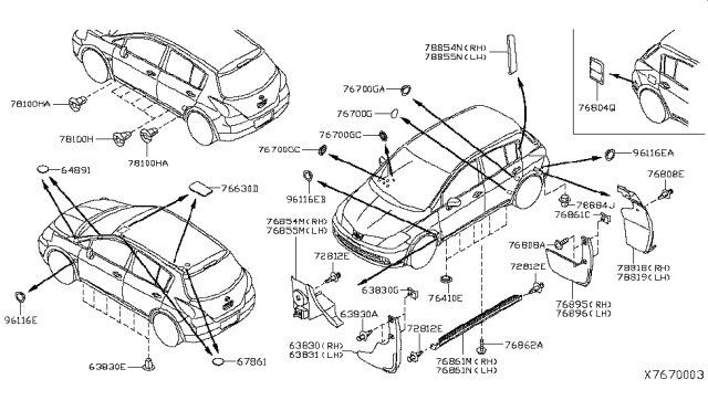 2009 Nissan Versa Body Side Fitting Diagram 1
