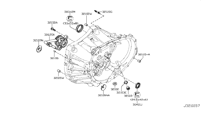 2009 Nissan Versa Transmission Case & Clutch Release Diagram 2