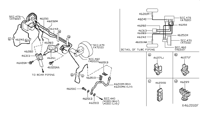 2007 Nissan Versa Brake Piping & Control Diagram 1