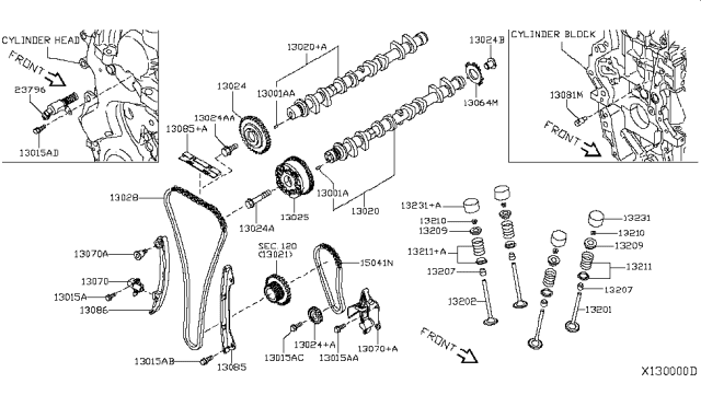 2008 Nissan Versa TENSIONER Chain Diagram for 13070-ED81C
