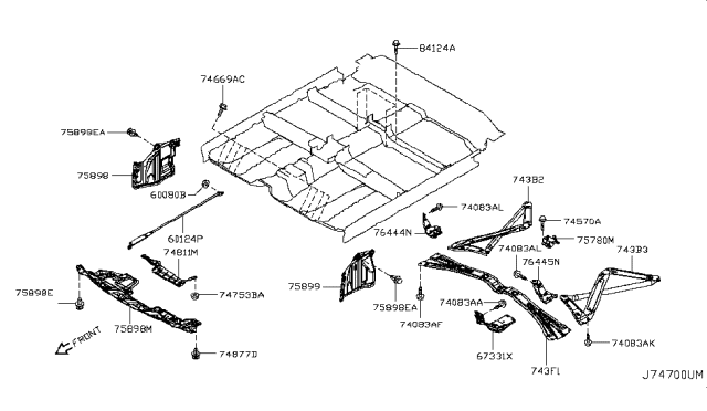 2014 Nissan Murano Floor Fitting Diagram 2