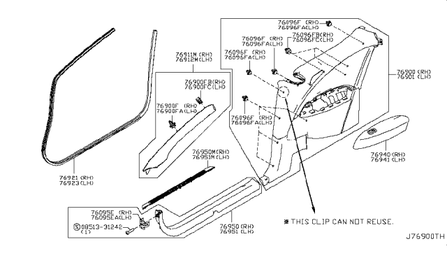 2012 Nissan Murano Body Side Trimming Diagram