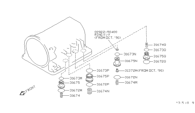 1993 Nissan Pathfinder Clutch & Band Servo Diagram 1
