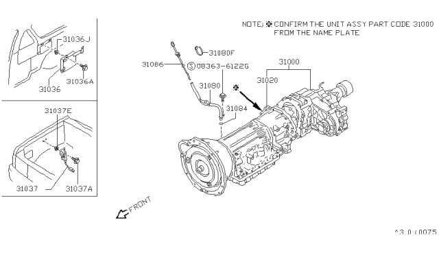 1989 Nissan Pathfinder Auto Transmission,Transaxle & Fitting Diagram 6