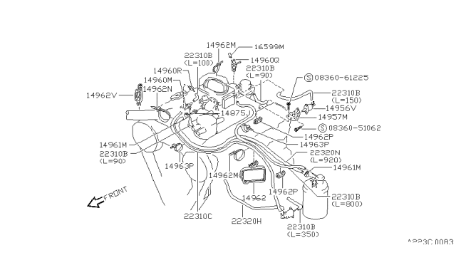 1994 Nissan Pathfinder Engine Control Vacuum Piping Diagram 2
