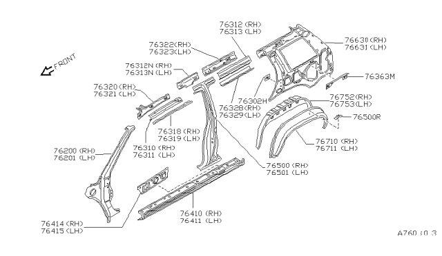 1990 Nissan Pathfinder Body Side Panel Diagram 2
