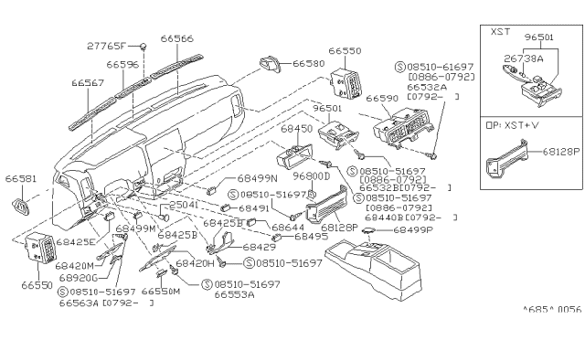 1993 Nissan Pathfinder Mask-Instrument Lamp Diagram for 18472-01W01
