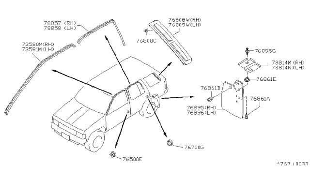 1995 Nissan Pathfinder Body Side Fitting Diagram