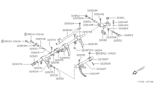 1989 Nissan Pathfinder Transmission Shift Control Diagram 9