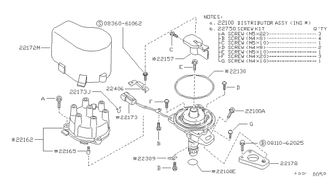 1991 Nissan Pathfinder Rotor-Head Diagram for 22157-85E00