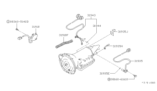 1994 Nissan Pathfinder Sensor Assembly-Revolution Diagram for 31935-41X24