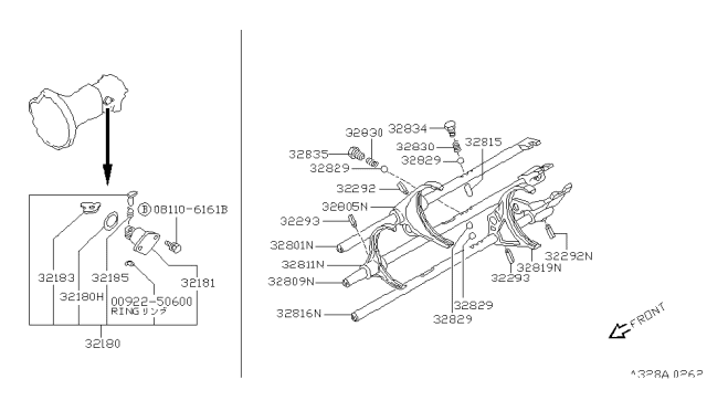 1988 Nissan Pathfinder Transmission Shift Control Diagram 6