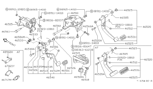 1991 Nissan Pathfinder Bolt Assembly Diagram for 46577-06F00