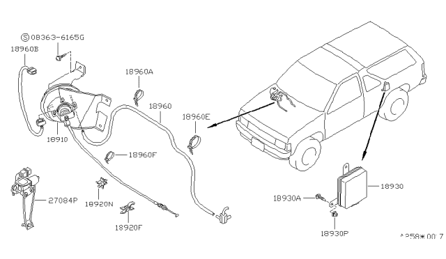1990 Nissan Pathfinder Controller Assy-ASCD Diagram for 18930-42G05
